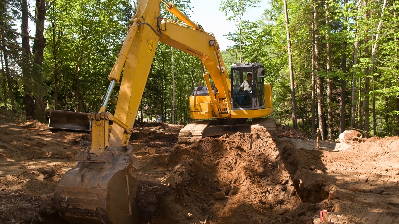 Excavation within the tolerance zones